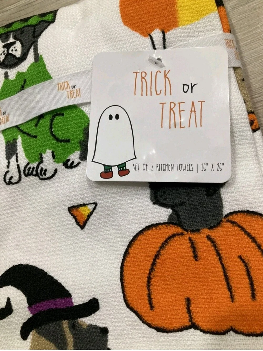 Halloween Dog Cat In Costume Kitchen Towel Lot Of 4 Dekostyle Burlington Cotton